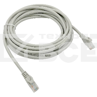 Патч-корд Buro Basic UTP 4 пары cat6 CCA molded 5м серый RJ-45 (m)-RJ-45 (m)