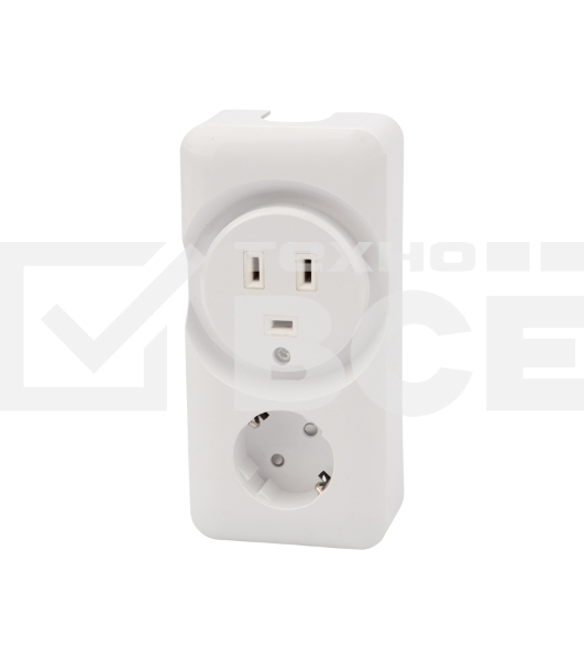 Розетка РШ/Евро двойная для электрической плиты 32 А/16 A, 250 В, 2Р+РЕ (ОУ) белая Rexant
