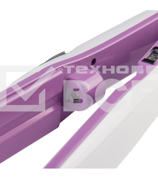 Щипцы для волос Galaxy Line GL 4516, фиолетовый, 45 Вт, максимальная температура 200°С, система ультразвукового распыления воды, съемный резервуар для воды, нагр. элемент с защитой от перегрева, пластины с керам. покрытием, ЖК-дисплей с индикацией темпера