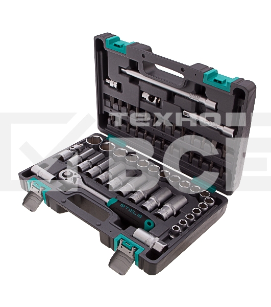 Набор инструментов Stels 14103 1/2'' CrV пластиковый кейс 60  предм.