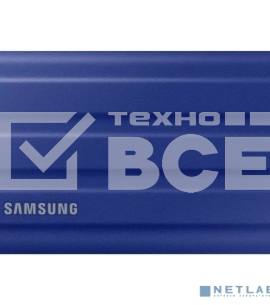 Накопитель  Samsung External SSD T7 Shield, 2TB, Type C-to-C/A, USB 3.2 Gen2, R/W 1050/1000MB/s, IP65, 88x59x13mm, 98g, Blue (12 мес.)