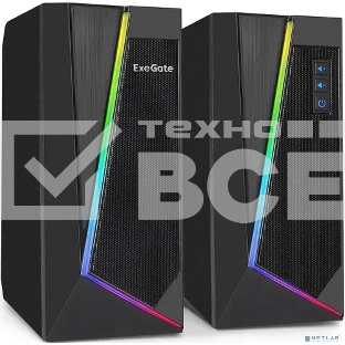 Акустическая система 2.0 ExeGate EX289688RUS Accord 240 (питание USB, 2х3Вт (6Вт RMS), 60-20000Гц, черный, RGb подсветка)
