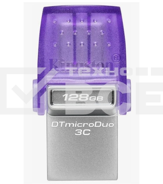 Флеш диск Kingston 128Gb DataTraveler microDuo 3C DTDUO3CG3/128GB USB3.0 фиолетовый