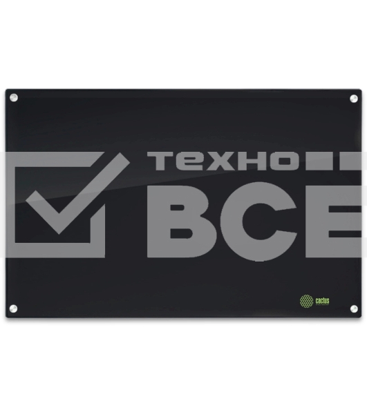 Доска стеклянная Cactus CS-GBD-90X120-BK-TM Сквозное крепление стеклянная черный 90x120см стекло крепления