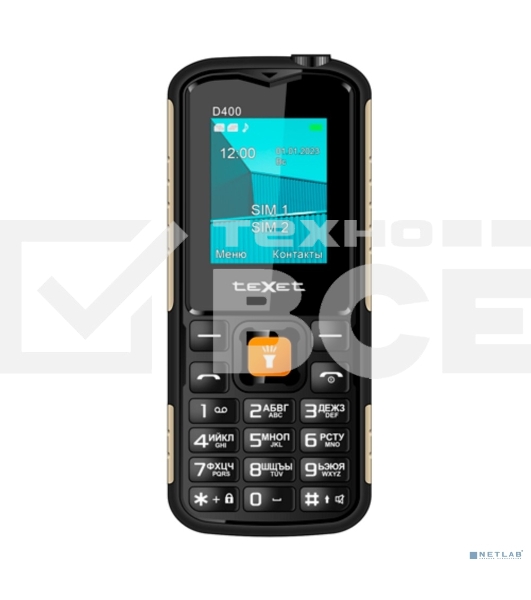 Мобильный телефон teXet TM-D400 черный