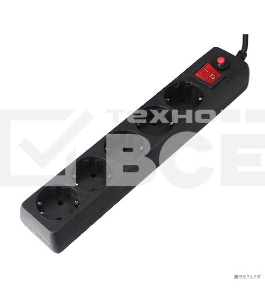 Сетевой фильтр Гарнизон EHLB-1 5р 10А 1.8м черный