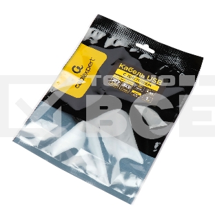 Кабель USB2.0 Cablexpert CCP-USB2-CMCM-SCR-1M, AM/Type-C, 6A, 66Вт, PD/QC3.0, дисплей, оплетка, медь, 1м, черный, пакет