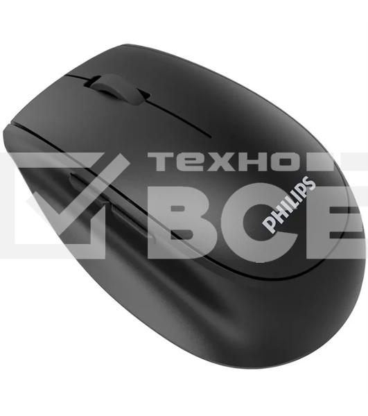 Мышь беспроводная Philips SPK7627 черный, 1600 dpi, радиоканал, Bluetooth, USB, кнопки - 5