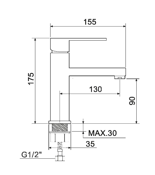 SL144-001F Смеситель для умывальника, Ø35