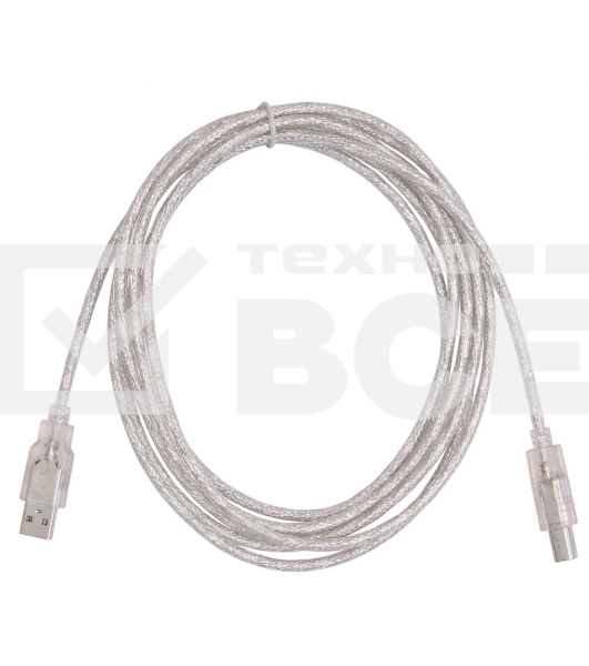 Кабель USB2.0 Buro USB2.0-AM/BM-3-TRANS USB A (m)/USB B (m) 3м