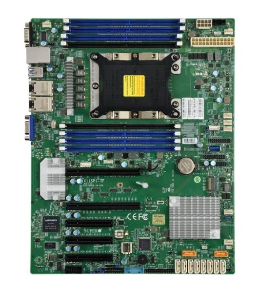 Материнская плата Supermicro MBD-X11SPI-TF-B Xeon Single Socket S3647, 8x 288-pin DDR4 DIMM slots, 2x 10GbE LAN ports, 10x SATA3 (6Gbps) via C622, Bulk
