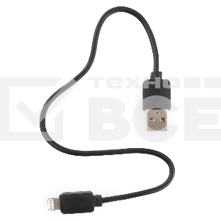 Кабель USB Гарнизон GCC-USB2-AP2-0.3M AM/Lightning, для iPhone5/6/7, IPod, IPad, 0.3м, черный, пакет