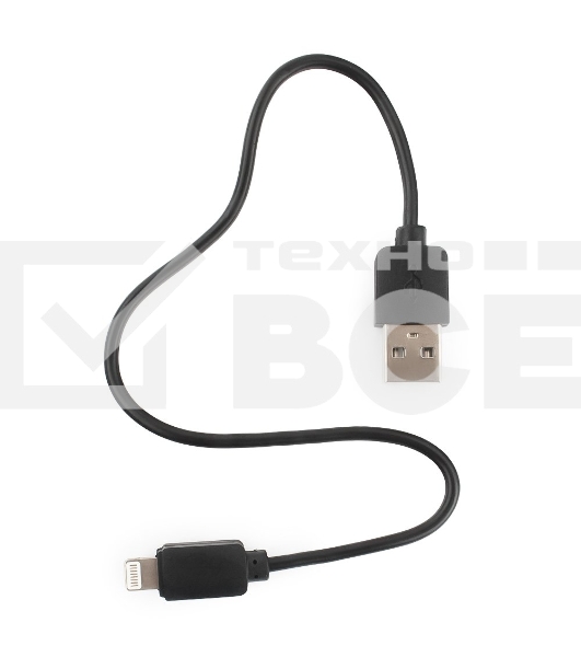 Кабель USB Гарнизон GCC-USB2-AP2-0.3M AM/Lightning, для iPhone5/6/7, IPod, IPad, 0.3м, черный, пакет