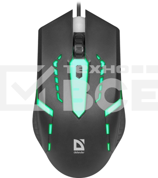 Мышь проводная Defender Hit MB-601 черный, 1200 dpi, USB, кнопки - 4