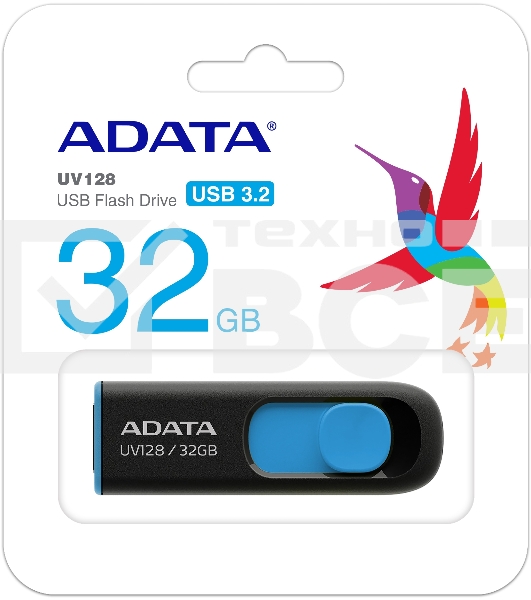 Флеш диск AData 32Gb UV128 AUV128-32G-RBE USB3.0 синий/черный