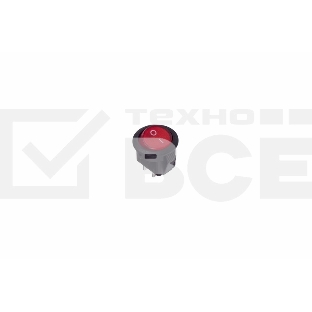 Выключатель клавишный круглый 250V 3А (2с) ON-OFF красный Micro Rexant
