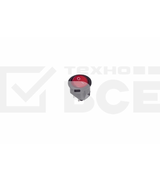 Выключатель клавишный круглый 250V 3А (2с) ON-OFF красный Micro Rexant