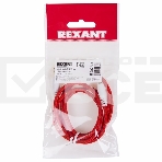 Аудиокабель AUX 3.5 мм в тканевой оплетке 1 м красный Rexant, фото3