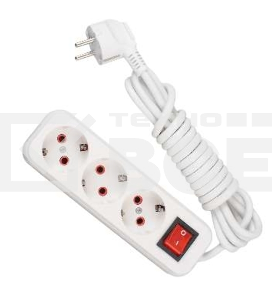 Удлинитель 3х3м с заземл. 16А IP20 с выкл. Lezard 720-0303-302
