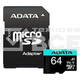 Карта памяти MICROSDXC UHS-I U3 V30S A2 100/75 MB/s 64GB RETAIL W/1 ADAPTER