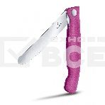 Нож кухонный Victorinox Swiss Classic (6.7836.F5B) стальной для овощей лезв.110мм серрейт. заточка розовый блистер, фото 1