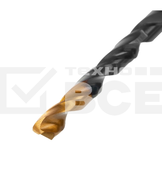Сверло по металлу, 5 мм, HSS-Tin, Golden Tip, 10 шт. Denzel