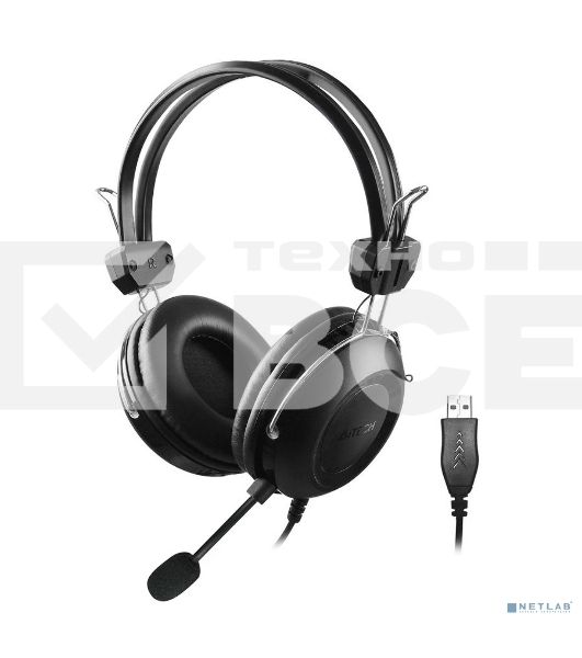 Наушники с микрофоном A4Tech HU-35 черный 2м накладные USB оголовье