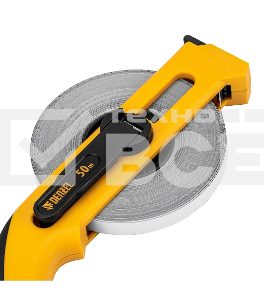 Рулетка геодезическая Denzel 50 м х 13 мм, открытый корпус, металлическая лента