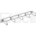 Организатор кабельный горизонтальный NTSS, крепление 19 1U с окошками, 5 колец глубиной 65мм, металл, серый RAL 7035, фото 1