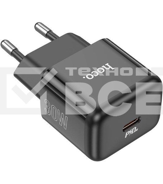 Сетевое зар./устр. Hoco N32 Glory Black 30W 3A+2A+1.5A (PD+QC+AFC) USB Type-C универсальное черный