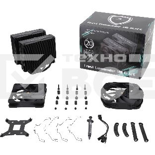 Кулер для процессора Thermalright Frost Commander 140 Black (4-pin PWM, 158mm, Ni/CU, 8x5mm, 1x120mm+1x140mm, 82CFM/95.5CFM, 29.6dBA/30.2dBA, 1850RPM/1800RPM, S: 1700, 1200, 20XX, 115X, AM5, AM4)