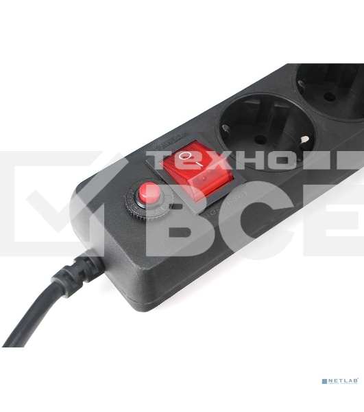 Сетевой фильтр Гарнизон EHLB-1 5р 10А 1.8м черный