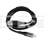 Кабель USB2.0 Cablexpert CCP-USB2-AMCM-SCR-1M, AM/Type-C, 6A, 66Вт, QC3.0, дисплей, оплетка, медь, 1м, черный, пакет, фото4