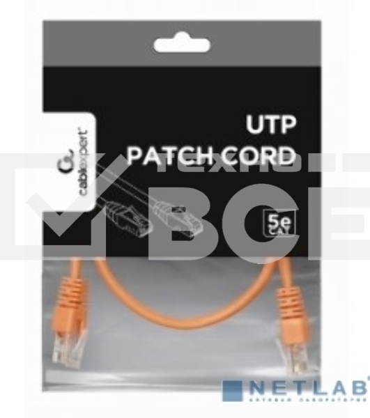 Патч-корд UTP Cablexpert cat.5e, 0.25м, литой, многожильный, оранжевый