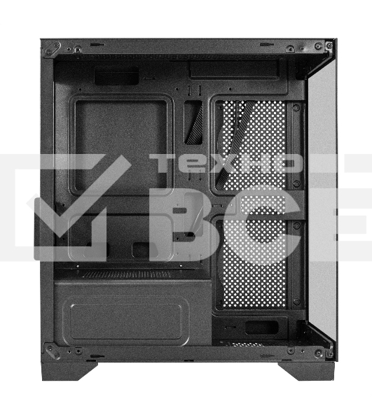 Компьютерный корпус Minitower ExeGate i3 SEA LE (mATX, без БП, 1хUSB+1хUSB 3.0, HD аудио, черный, передняя и боковая панели - закаленное стекло)