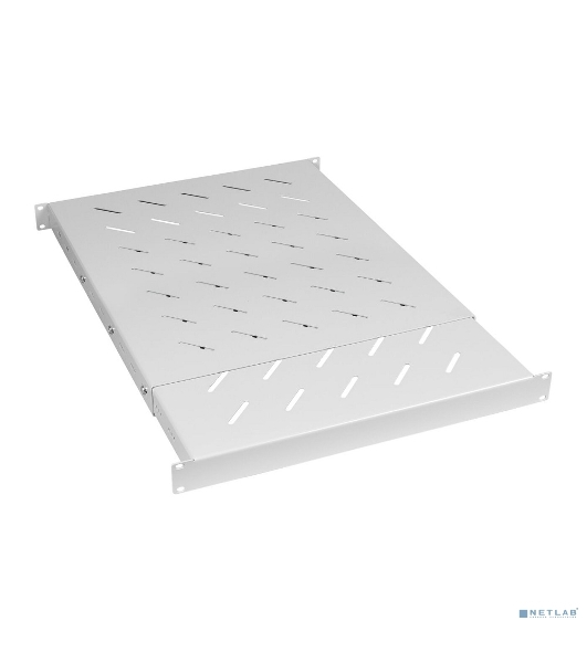 Полка 19' перфорированная Cabeus SH-J018-SS-600-100KG глубиной 600-1000 мм для напольных шкафов и открытых стоек, усиленная до 100кг, цвет серый (RAL 7035)