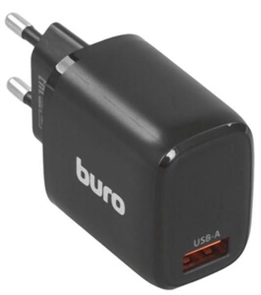 Сетевое зарядное устройство Buro BUWG1 3A QC черный