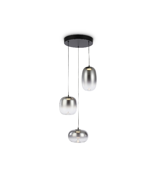 Подвесной светодиодный светильник Ambrella light LH11099/3 BK/SM черный/дымчатый 12W 3000K D350*1505