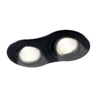 Встраиваемый поворотный точечный светильник Ambrella light TN102507/2 BK черный GU5.3 175*95*28