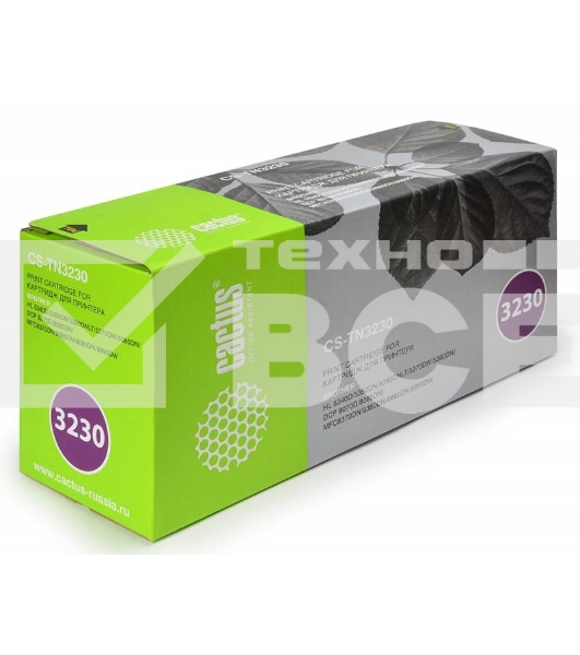 Картридж лазерный Cactus CS-TN3230 черный (3000 стр.) для Brother HL-5340D/5350DN/5370DW/DCP-8070D/8085DN