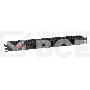 Блок розеток горизонтальный ExeGate ServerPro PDU-19H605 Al-6S-C14-SW-O, 19
