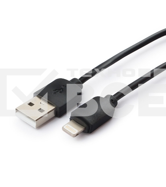 Кабель USB Гарнизон GCC-USB2-AP2-0.3M AM/Lightning, для iPhone5/6/7, IPod, IPad, 0.3м, черный, пакет