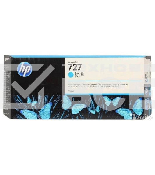 Картридж струйный HP 727 F9J76A голубой для HP DJ T1500/T1530/T2500/T2530/T920/T930 (300мл)