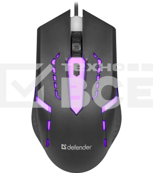 Мышь проводная Defender Hit MB-601 черный, 1200 dpi, USB, кнопки - 4