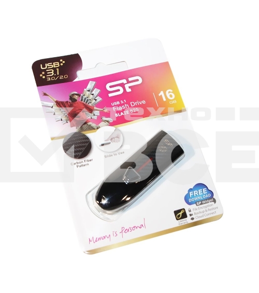 Флешка USB Silicon Power R/W 16Gb Blaze B25 SP016GbUF3B25V1K USB 3.0 черный