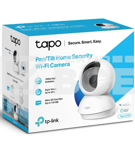 Камера 1080P indoor IP camera, 360° horizontal and 114° vertical range, Night Vision, Motion Detection, 2-way Audio, support 128G MicroSD card