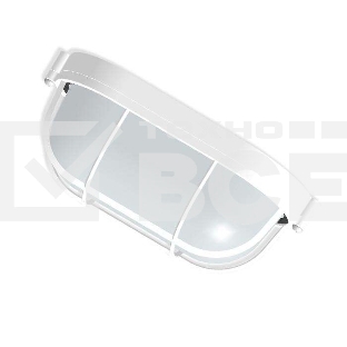 Светильник ЭЛЕТЕХ НПП 03-60-022 'Банник' 1402 овал малый 1х60Вт E27 IP65 корпус с решеткой бел.