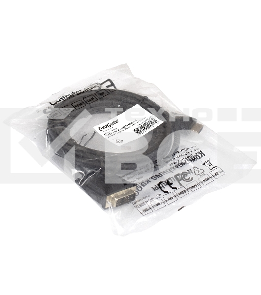 Кабель Exegate EX284894RUS HDMI-DVI ExeGate EX-CC-HDMIM-DVIM-3.0 (19M/19M, single link, 3м, позолоченные контакты)