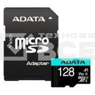 Карта памяти MICRO SDXC 128GB W/AD. AUSDX128GUI3V30SA2-RA1 ADATA