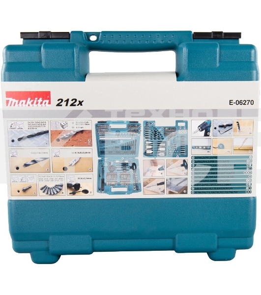 Набор принадлежностей Makita E-06270 212 предметов (жесткий кейс)